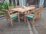 Westminster Teak Wood Outdoor Dining Set | 6 Seater | With Weatherproof Cushions
