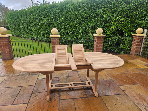 Extra Wide Teak Oval Table