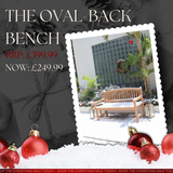 Oval Back Teak Wood Garden Bench | 3 Seater