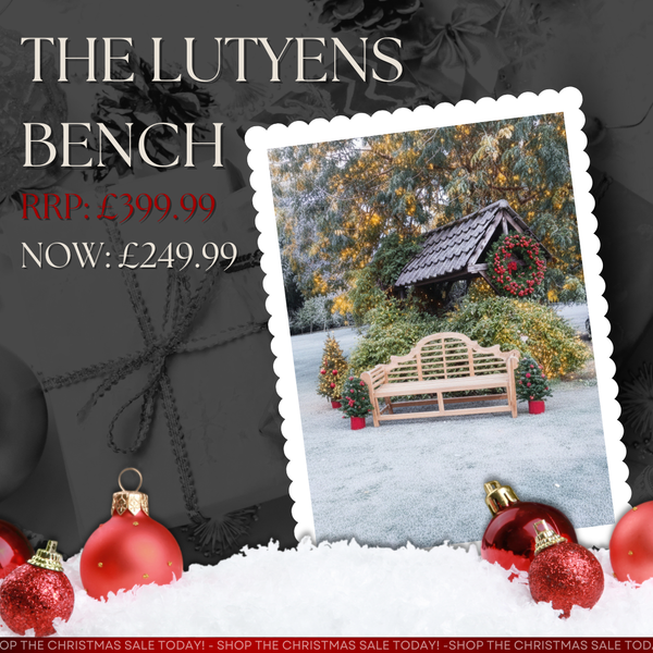 The Sissinghurst Lutyens Teak Wood Garden Bench | 3 Seater