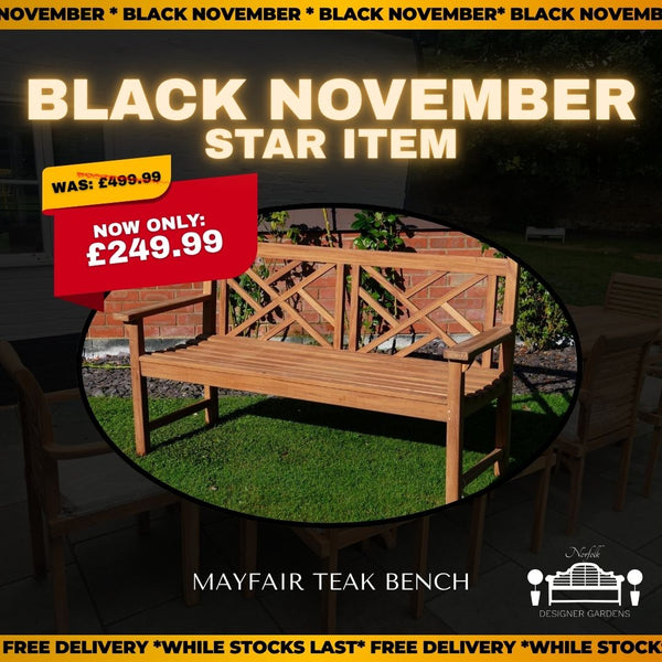 Mayfair Teak Bench | 3 Seater