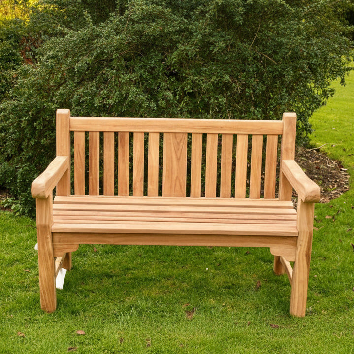 Kingston Teak Wood Garden Bench | 2 Seater