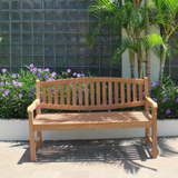 Oval Back Teak Wood Garden Bench | 3 Seater