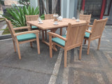 Westminster Teak Wood Outdoor Dining Set | 6 Seater | With Weatherproof Cushions