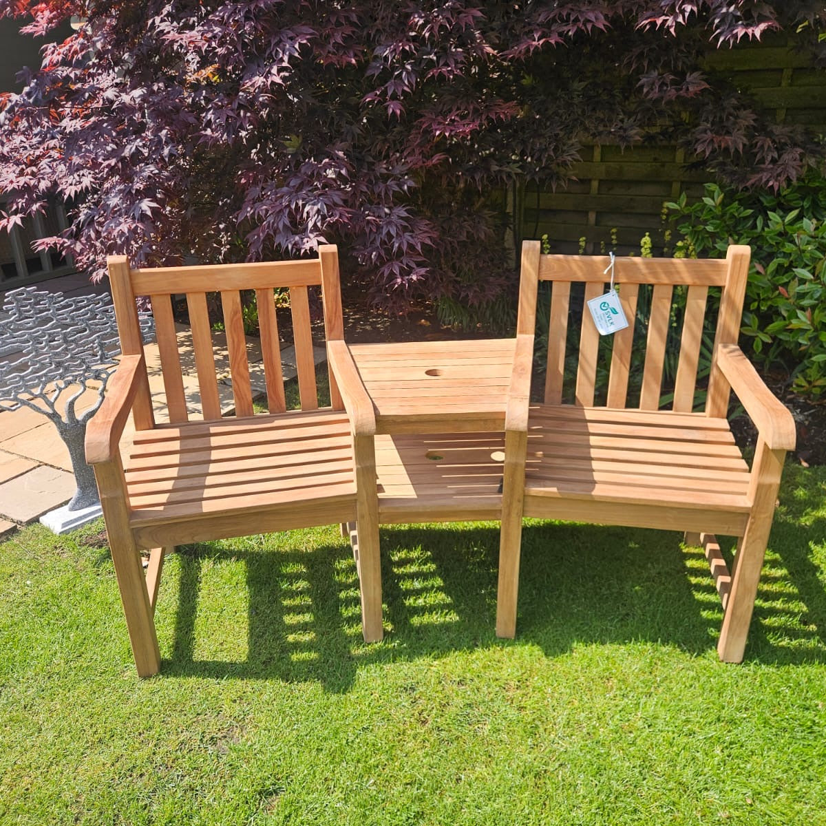 Outdoor Love Seat | Heavy Duty Teak Wood Garden Love Seat | 2 Seater