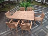 Westminster Teak Wood Outdoor Dining Set | 6 Seater | With Weatherproof Cushions