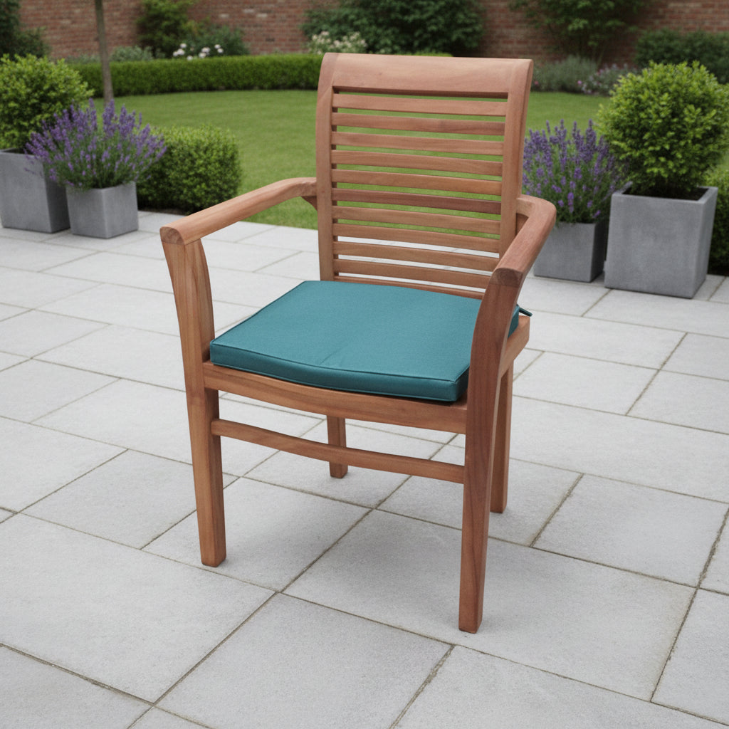 Knightsbridge Teak Wood Outdoor Dining Set | 6 Seater | With Weatherproof Cushions