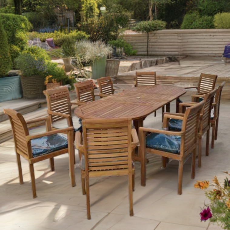 Heritage Teak Dining Collection Set (10 Seater) – Norfolk Designer Gardens