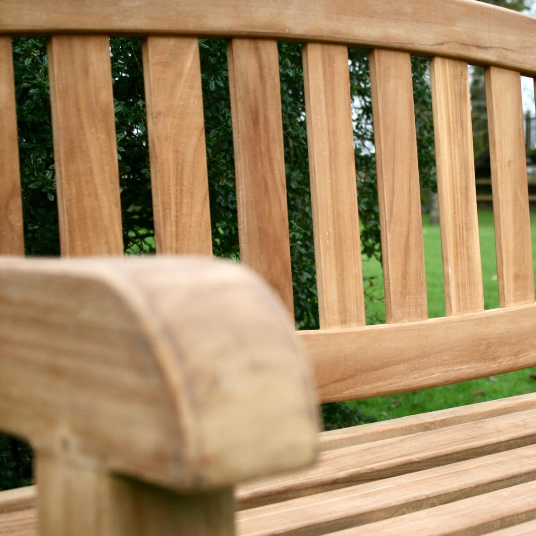 XL Oval Teak Wood Garden Bench | 3 Seater