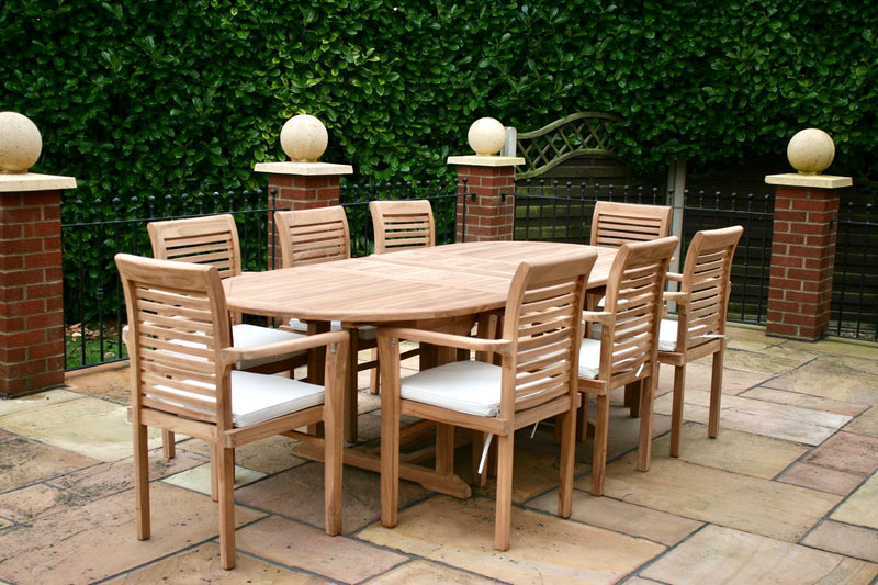 Heritage Teak Wood Outdoor Dining Set Seater With