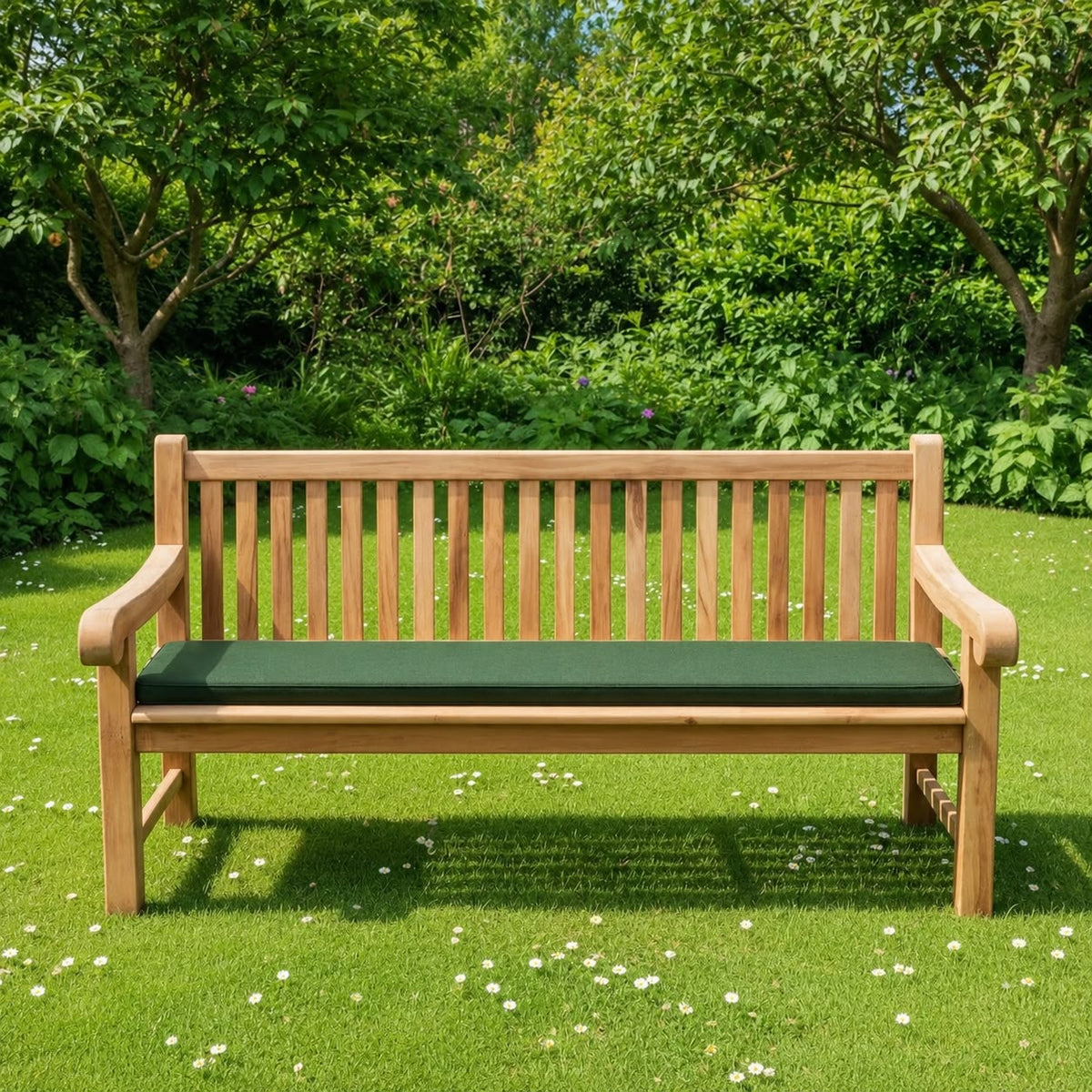 Salisbury Teak Wood Garden Bench | 4 Seater (180cm | With Free Bench Cushion