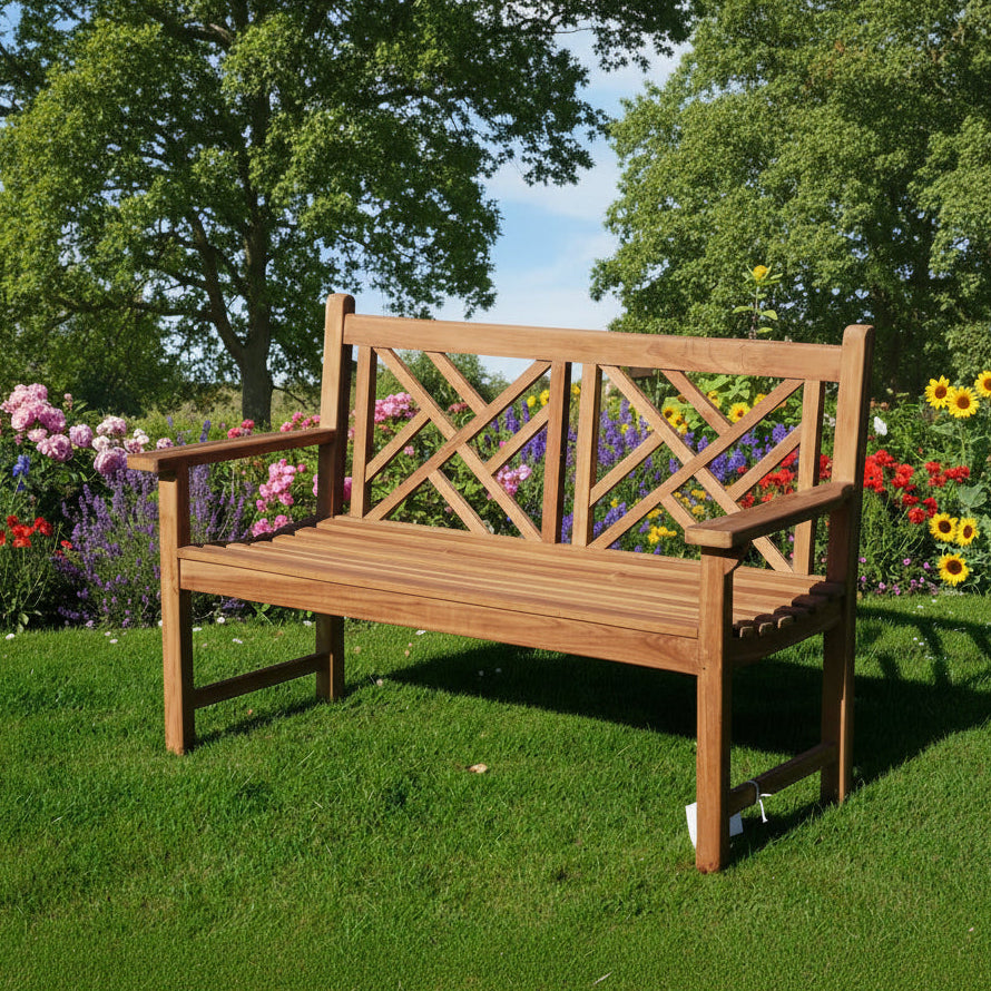 Mayfair Teak Wood Garden Bench | 2 Seater