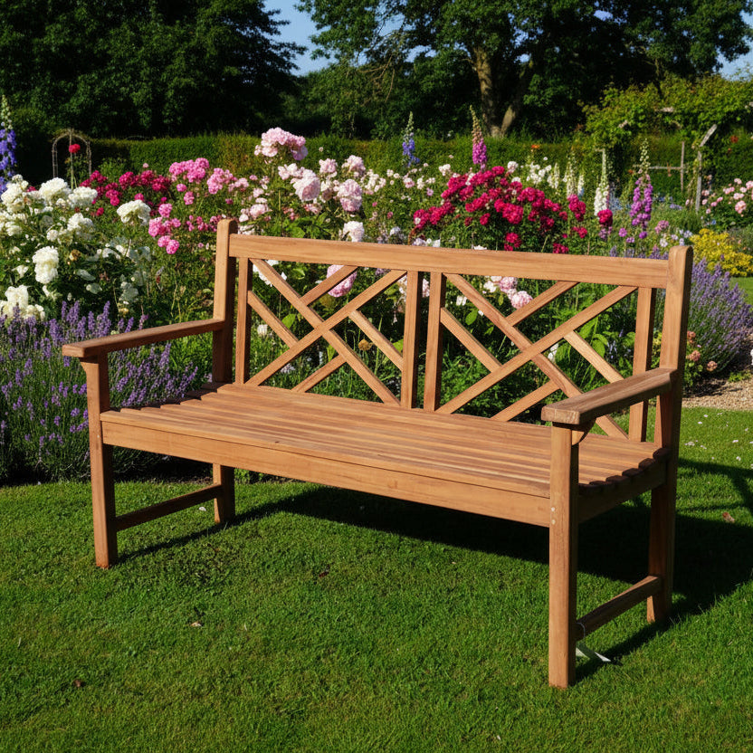 Mayfair Teak Wood Garden Bench | 3 Seater