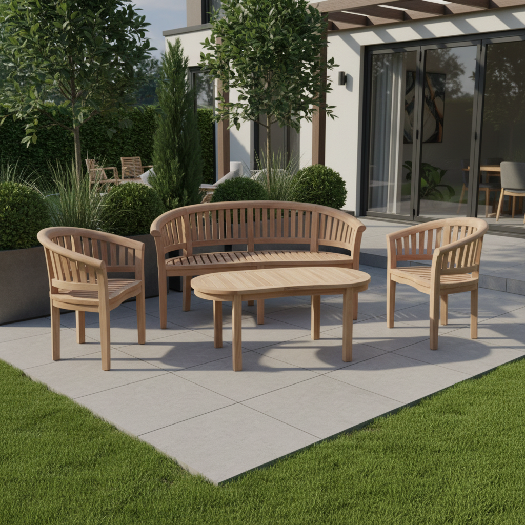 George Washington Teak Wood Outdoor Coffee Set | 4 Piece