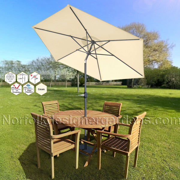 Round Steel Parasol - 2.7m heavy duty