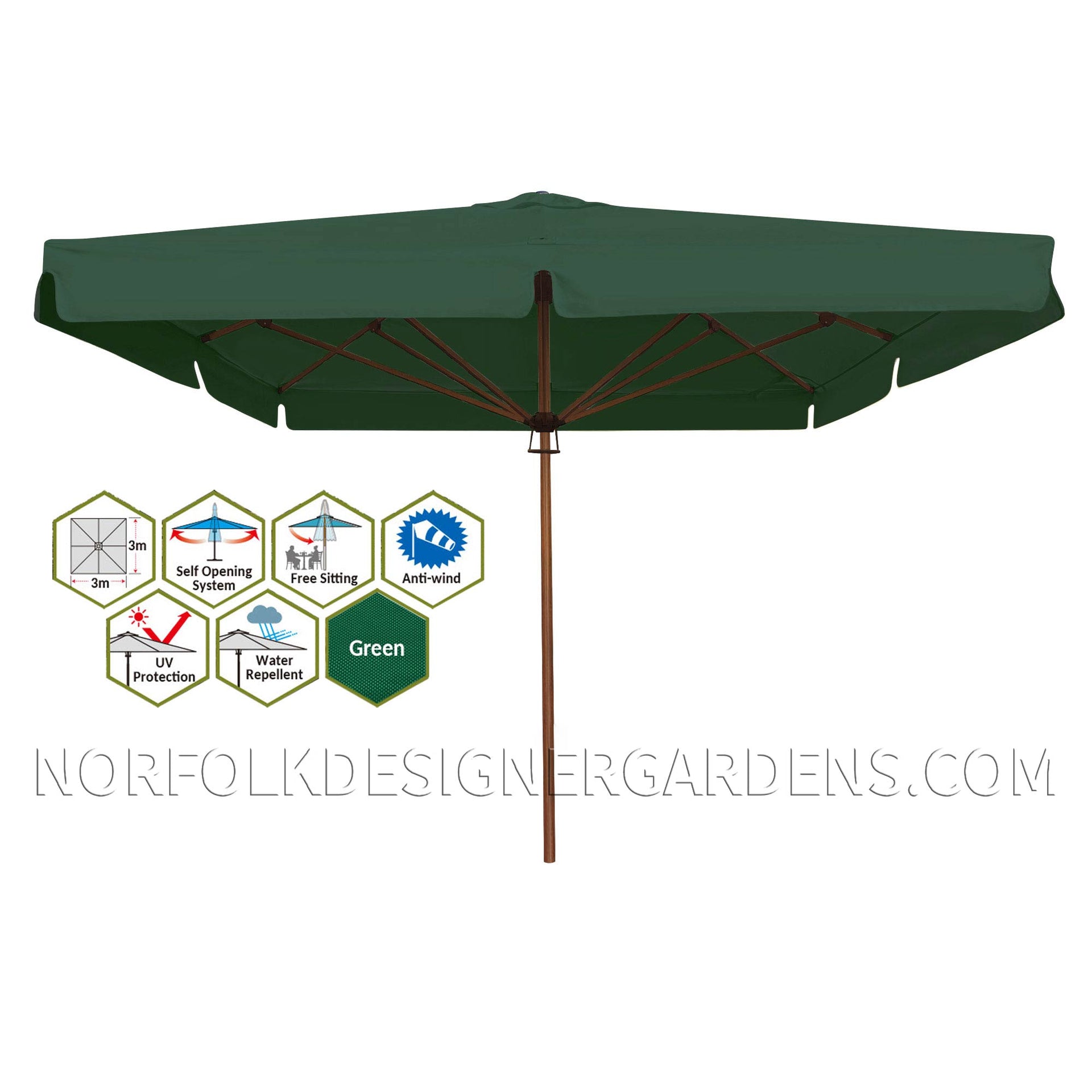 Wooden Colour Square Hotelbrella