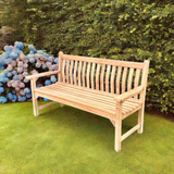 The Waveback Teak Wood Garden Bench | 3 Seater