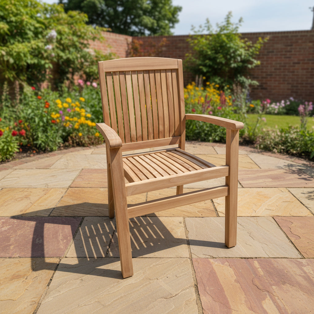 Mayfair Teak Wood Outdoor Dining Set | 4 Seater | With Weatherproof Cushions