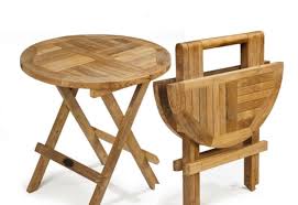 Folding Round Teakwood Table