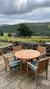 Westminster Teak Wood Outdoor Dining Set | 4 Seater | With Weatherproof Cushions