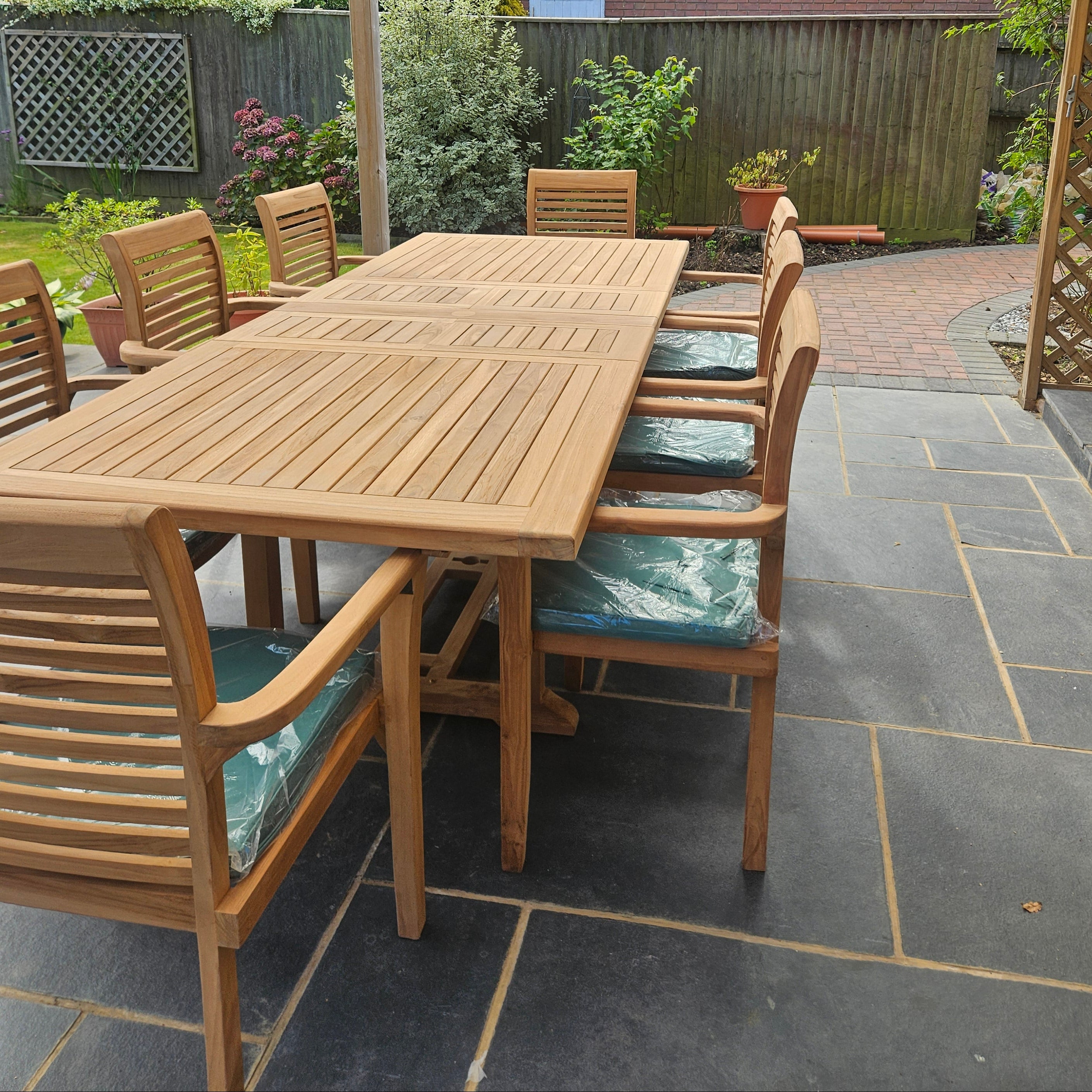 Kensington (Heavy Duty) | Teak Wood Outdoor Dining Set | 8 Seater | Wi