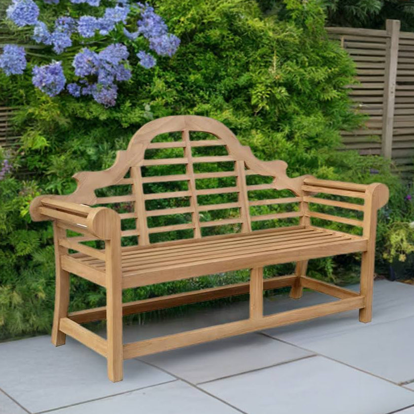 The Sissinghurst Lutyens Teak Wood Garden Bench | 3 Seater